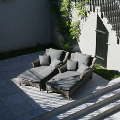 4 Seasons - Valentine Rattan Sun Lounger One Seater With 4 Cushions, Pure 8 4 Seasons - Valentine Rattan Sun Lounger One Seater With 4 Cushions, Pure -Living Furnitures Shop 4 seasons valentine rattan sun lounger one seater with 4 cushions lifestyle 54393.1645450223