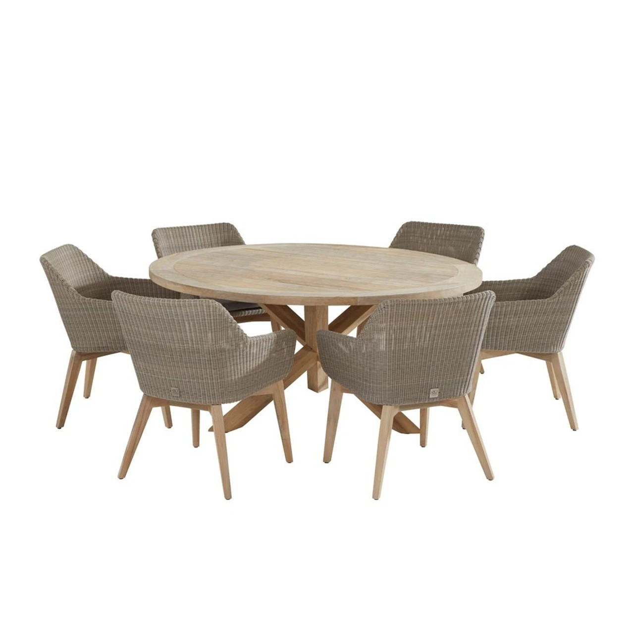 4 Seasons Outdoor - Avila 6 Seater Teak Dining Set With Circular Table 160cm
