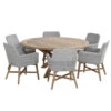 4 Seasons Outdoor - Lisboa 6 Seater Rattan Dining Set With Louvre Dining Table 160cm, Polyloom Ice -Living Furnitures Shop 4 seasons outdoor lisboa 6 seater 30376.1622806673