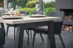 4 Seasons Outdoor - Lisboa 6 Seater Rattan Set With 240cm X 100cm Rectangular Table Polyloom Anthracite -Living Furnitures Shop 4 seasons outdoor lisboa 6 seater rattan set with 240cm x 100cm rectangular table polyloom anthracite lifestyle 45813.1628331295