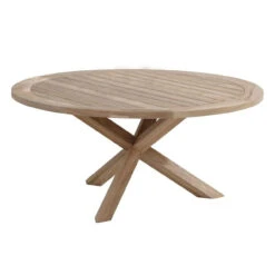 4 Seasons Outdoor - Avila 6 Seater Teak Dining Set With Circular Table 160cm -Living Furnitures Shop 4 seasons outdoor louvre table circular 160cm 13325.1628323837