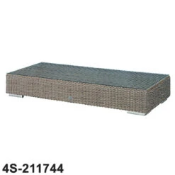 4 Seasons - Kingston Rattan Coffee Table 180cm X 80cm X 35cm With Glass - Pure