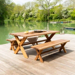 Alexander Rose - Acacia Live Edge Dining Set -Living Furnitures Shop AC1357 Lifestyle 54699.1641979416