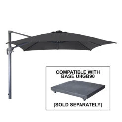 Alexander Rose - Square Cantilever Parasol 3m, Charcoal