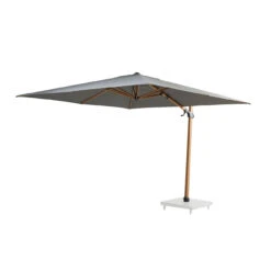 4 Seasons Outdoor - Siesta Premium Cantilever Parasol 3m X 3m Square, Charcoal With Wood Effect Frame -Living Furnitures Shop Wood Effect Cant 2 00236.1684222539