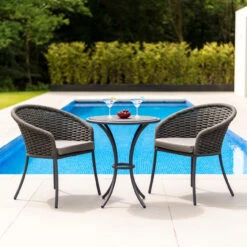 Alexander Rose Cordial Grey HPL Top 0.62m Bistro Set