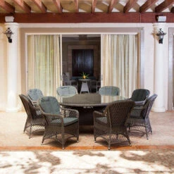 Alexander Rose Monte Carlo 8 Seater Open Weave Rattan Dining Set, 180cm