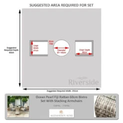 Alexander Rose Ocean Pearl Fiji Rattan 60cm Bistro Set With Stacking Armchairs -Living Furnitures Shop alexander rose ocean pearl fiji rattan 60cm bistro set meaurements 31788.1627891999