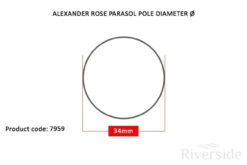 Alexander Rose Grey Portofino Aluminium Parasol With Tilt 2.4MØ -Living Furnitures Shop alexander rose parasol pole diameter 79342.1628325513