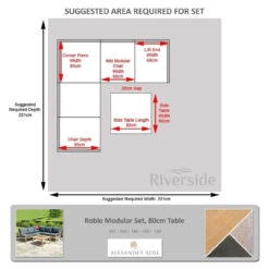 Alexander Rose Roble 6 Piece Modular Set With Oatmeal Cushions -Living Furnitures Shop alexander rose roble 6 piece modular set floor plan 1 53320.1627981570