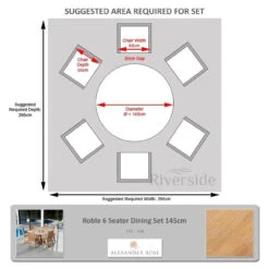 Living Furnitures Shop -Living Furnitures Shop alexander rose roble 6 seater dining set 145cm measurements 14804.1627986924