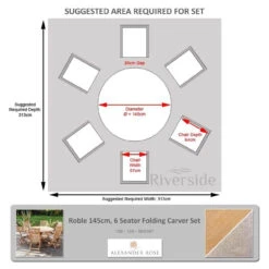 Alexander Rose Roble 6 Seater Set 145cm -Living Furnitures Shop alexander rose roble 6 seater set 145cm oatmeal floor plan 98866.1627986850