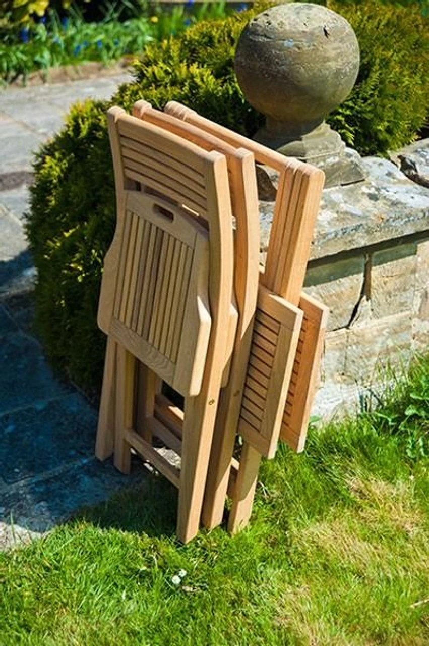 Alexander Rose Roble Folding Tea For Two Garden Furniture Set - Image 4