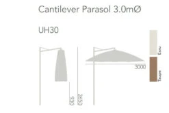 Alexander Rose Cantilever Parasol 3m - With Free Cover -Living Furnitures Shop alexander rose round aluminium cantilever parasol 3m 3 18520.1643531750