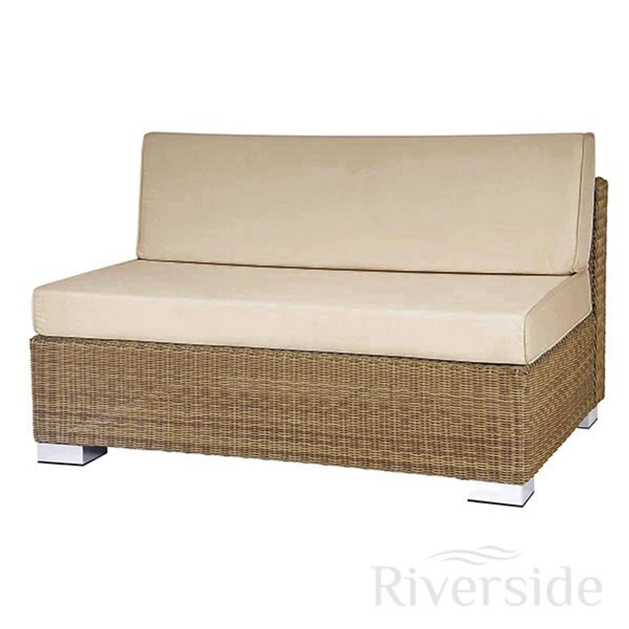 Alexander Rose San Marino 2 Seater Middle Rattan Sofa With Oatmeal Cushions