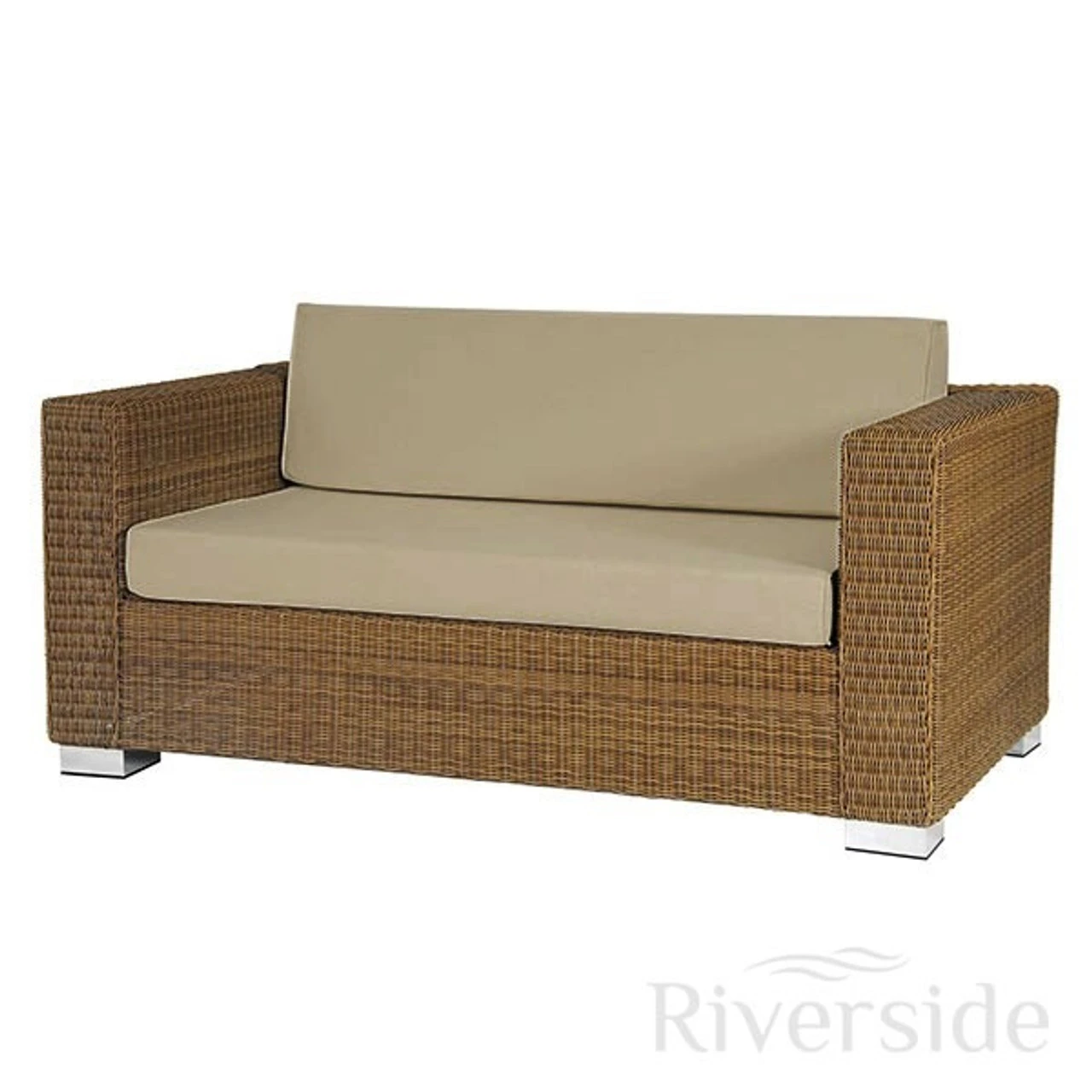 Alexander Rose San Marino 2 Seater Outdoor Rattan Sofa With Oatmeal Cushions 3 Alexander Rose San Marino 2 Seater Outdoor Rattan Sofa With Oatmeal Cushions
