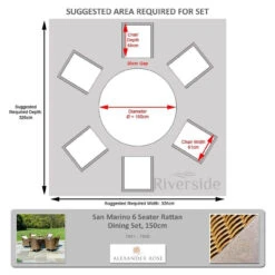Alexander Rose San Marino 6 Seater Rattan Dining Set, 150cm 2 -Living Furnitures Shop alexander rose san marino 6 seater rattan dining set 150cm measurements 39369.1627994892