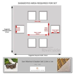 Alexander Rose San Marino 6 Seater Set 1.6m X 1m -Living Furnitures Shop alexander rose san marino 6 seater set 1.6m x 1m measurements 55373.1627994701