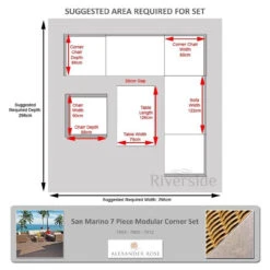 Alexander Rose San Marino 7 Piece Modular Corner Set -Living Furnitures Shop alexander rose san marino 7 piece modular corner set measurements 42420.1627995017