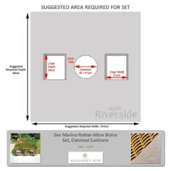 Alexander Rose San Marino Rattan 60cm Bistro Set, Oatmeal Cushions 2 7 Alexander Rose San Marino Rattan 60cm Bistro Set, Oatmeal Cushions 2 -Living Furnitures Shop alexander rose san marino rattan bistro set with oatmeal cushions 2 11831.1627994333