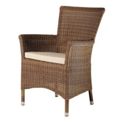 Alexander Rose San Marino Rattan 60cm Bistro Set, Oatmeal Cushions -Living Furnitures Shop alexander rose san marino square rattan garden armchair with oatmeal cushion 36284.1627994216