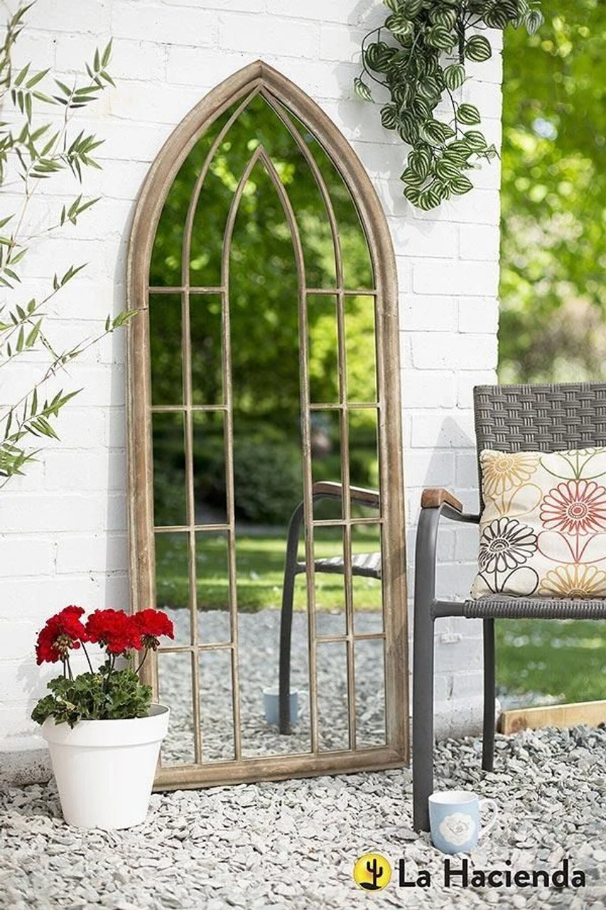 Garden Mirror Large Arch Stone Effect 4 Garden Mirror Large Arch Stone Effect - Image 2