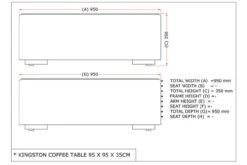 4 Seasons - Kingston Rattan Coffee Table With Glass 95cm X 95cm X 35cm - Pure -Living Furnitures Shop kingston coffee table 95x95x35 1 78918.1628344755