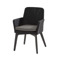 4 Seasons Outdoor - Lisboa 6 Seater Rattan Set With 240cm X 100cm Rectangular Table Polyloom Anthracite -Living Furnitures Shop lisboa dining chair with cushion aluminium legs polyloom anthracite 91606.1628331295