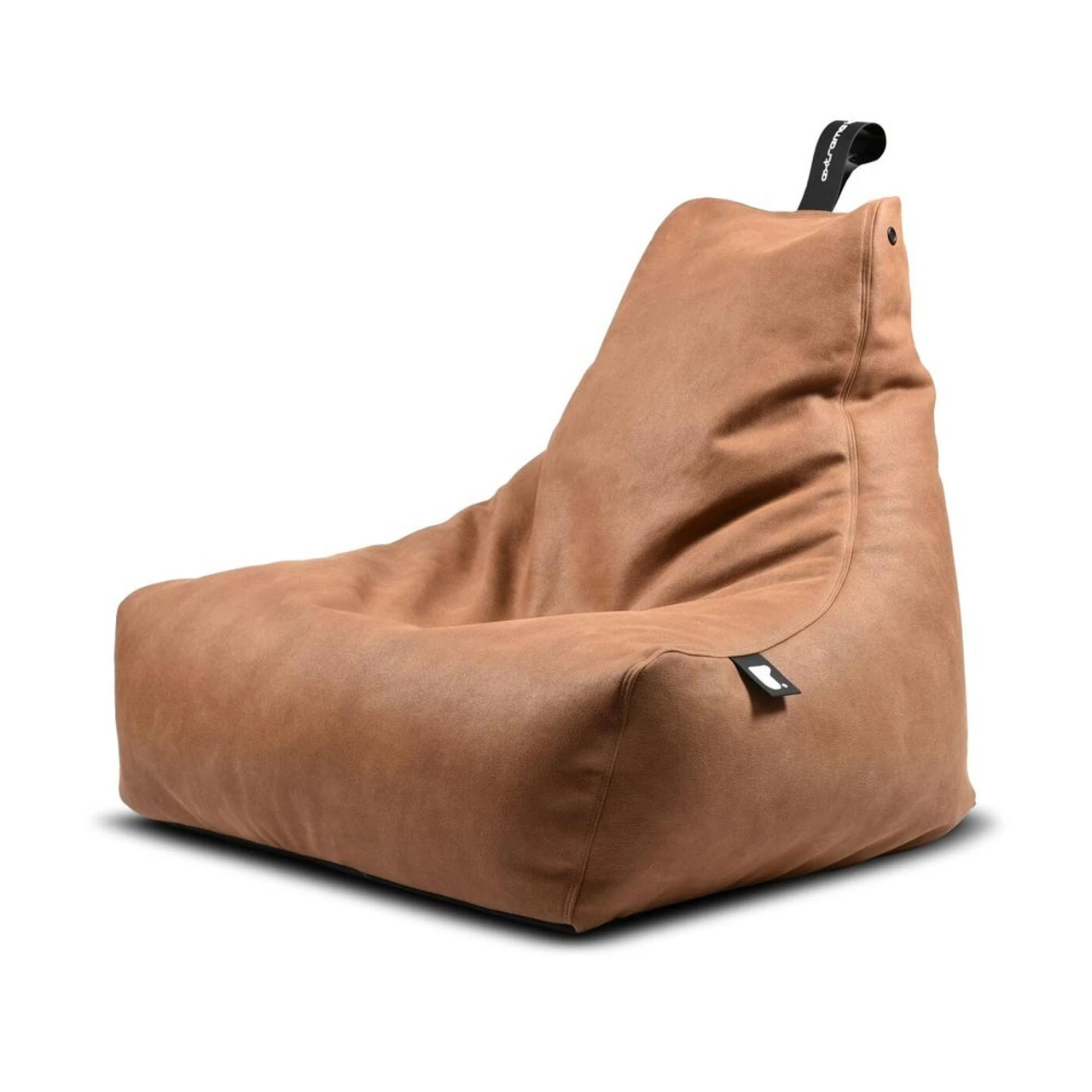 Luxury Mighty B Bag Tan Faux Leather Indoor Bean Bag