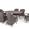 4 Seasons Outdoor - Sussex 6 Seater Dining Set, Polyloom Pebble -Living Furnitures Shop sussex dining oval 180 set 13532.1622846128