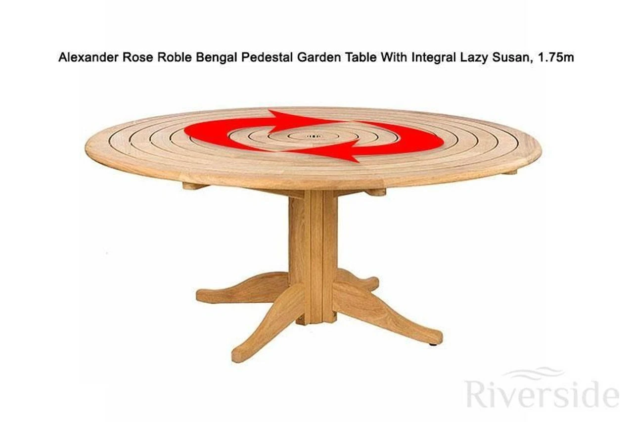 Alexander Rose Roble 8 Seater Set With Integral Lazy Susan 175cm Oatmeal - Image 3